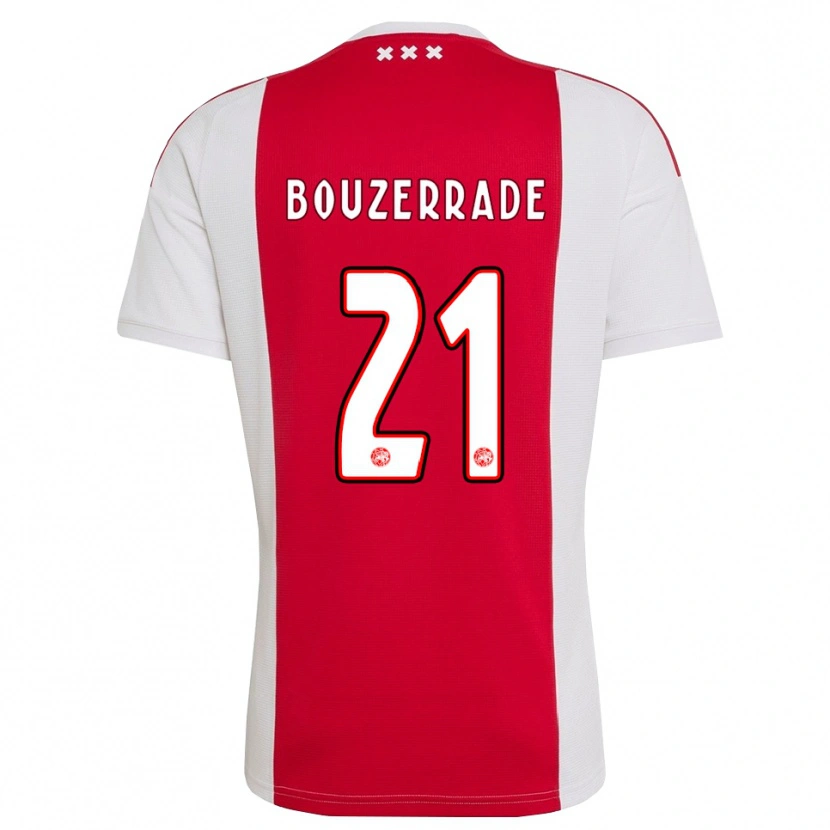 Danxen Criança Camisola Zaina Bouzerrade #21 Vermelho Branco Amarelo Principal 2026/27 Camisa Brasil