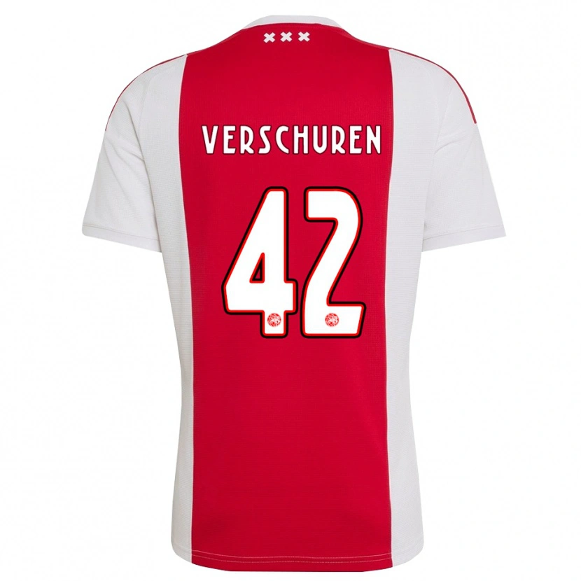 Danxen Criança Camisola Nick Verschuren #42 Vermelho Branco Amarelo Principal 2026/27 Camisa Brasil