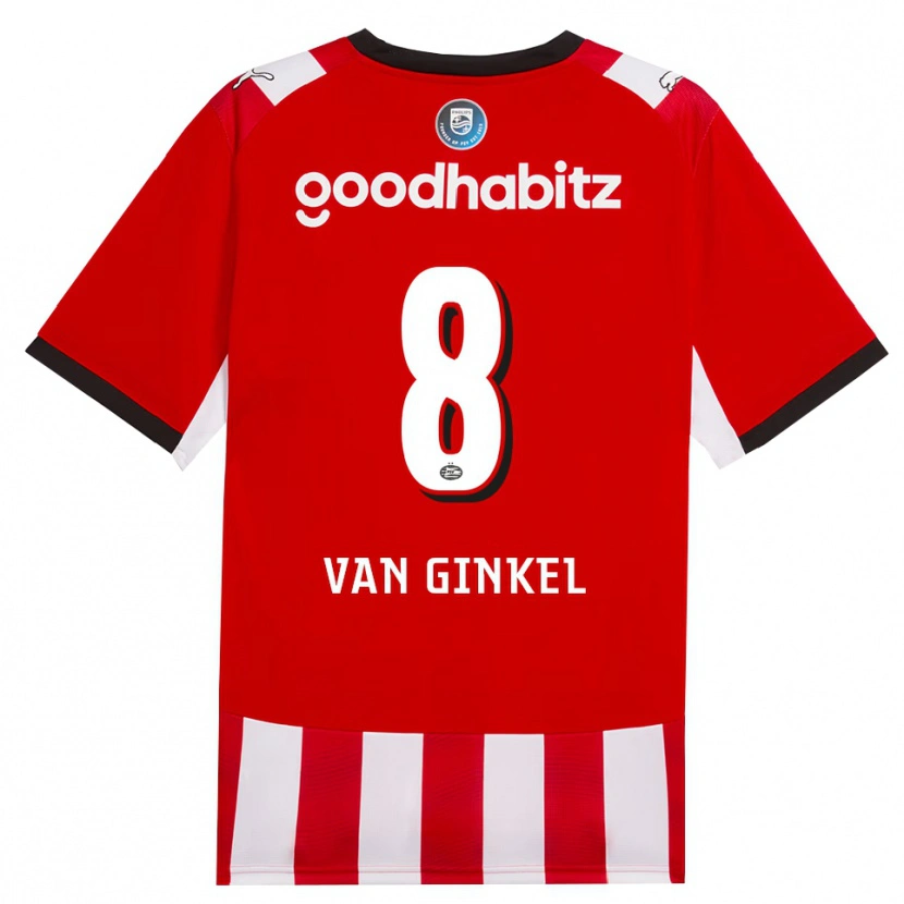 Danxen Criança Camisola Marco Van Ginkel #8 Vermelho Branco Preto Principal 2026/27 Camisa Brasil