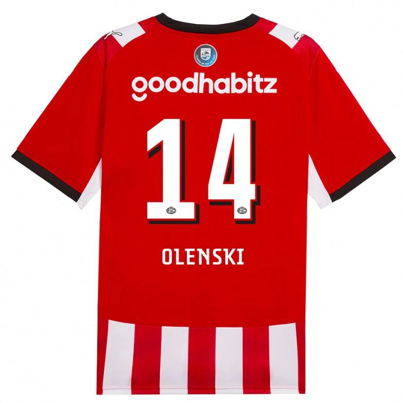 Danxen Criança Camisola Rayjen Olenski #14 Vermelho Branco Preto Principal 2026/27 Camisa Brasil