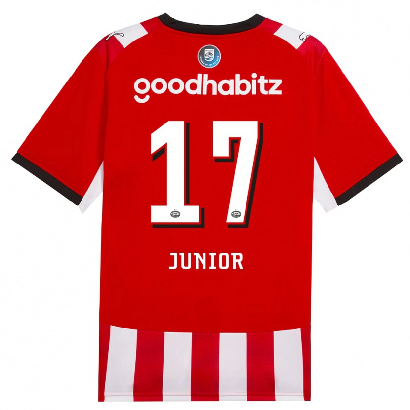 Danxen Criança Camisola Mauro Júnior #17 Vermelho Branco Preto Principal 2026/27 Camisa Brasil