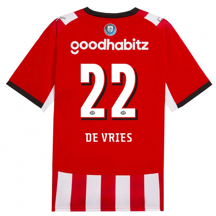 Danxen Criança Camisola Lyam De Vries #22 Vermelho Branco Preto Principal 2026/27 Camisa Brasil