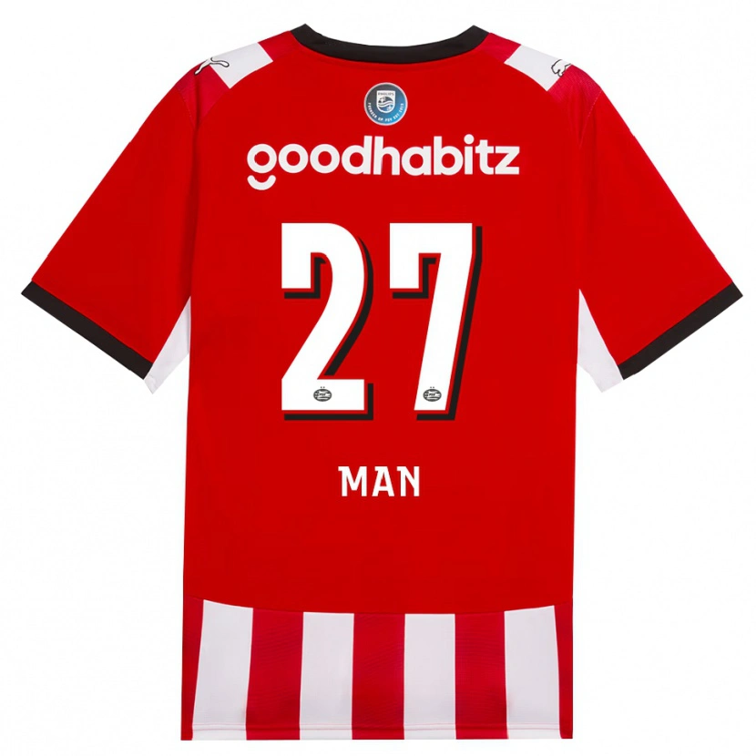 Danxen Criança Camisola Dennis Man #27 Vermelho Branco Preto Principal 2026/27 Camisa Brasil