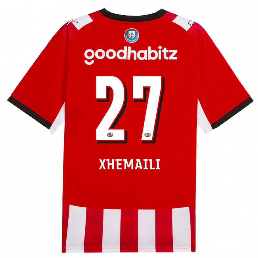 Danxen Criança Camisola Riola Xhemaili #27 Vermelho Branco Preto Principal 2026/27 Camisa Brasil