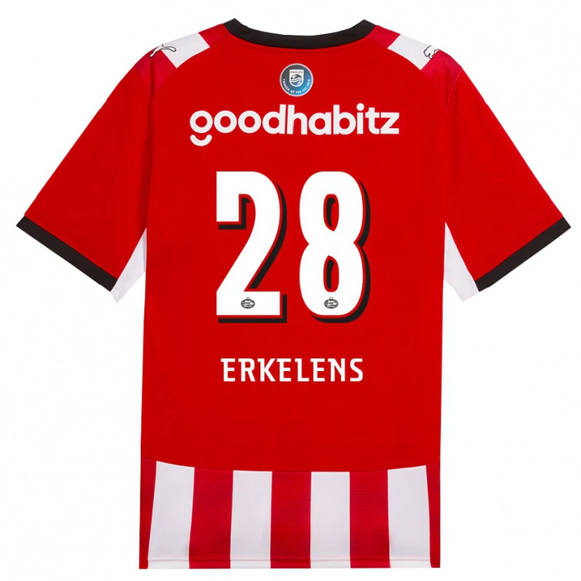 Danxen Criança Camisola Kwint Erkelens #28 Vermelho Branco Preto Principal 2026/27 Camisa Brasil