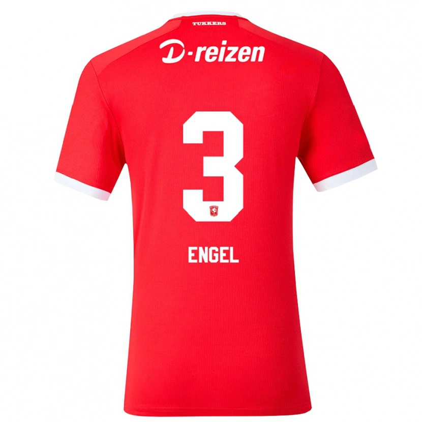 Danxen Criança Camisola Daan Engel #3 Vermelho Branco Principal 2026/27 Camisa Brasil