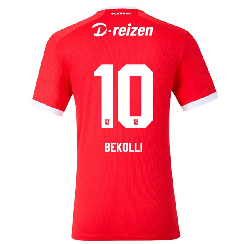 Danxen Criança Camisola Leart Bekolli #10 Vermelho Branco Principal 2026/27 Camisa Brasil