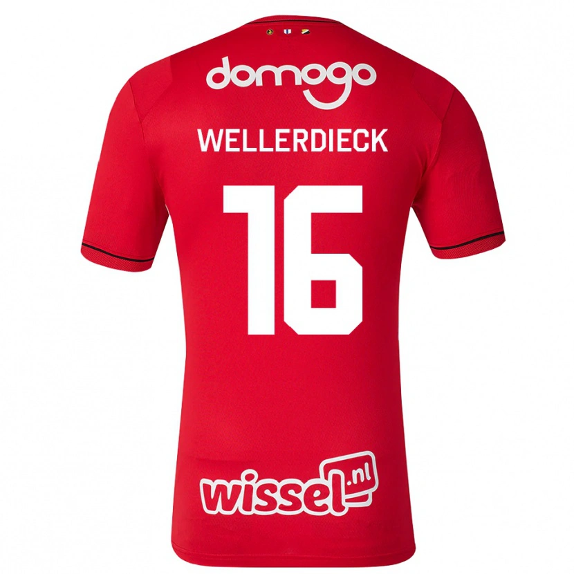 Danxen Criança Camisola Tom Wellerdieck #16 Vermelho Branco Preto Principal 2026/27 Camisa Brasil