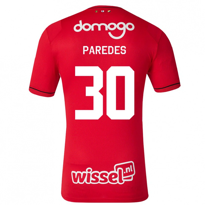 Danxen Criança Camisola Kevin Paredes #30 Vermelho Branco Preto Principal 2026/27 Camisa Brasil