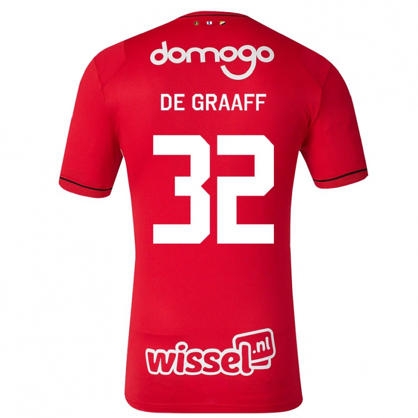 Danxen Criança Camisola Tom De Graaff #32 Vermelho Branco Preto Principal 2026/27 Camisa Brasil