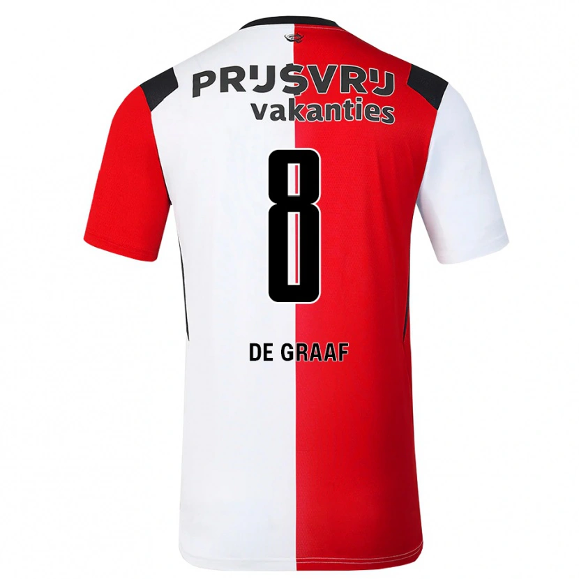 Danxen Criança Camisola Esmee De Graaf #8 Vermelho Branco Preto Principal 2026/27 Camisa Brasil