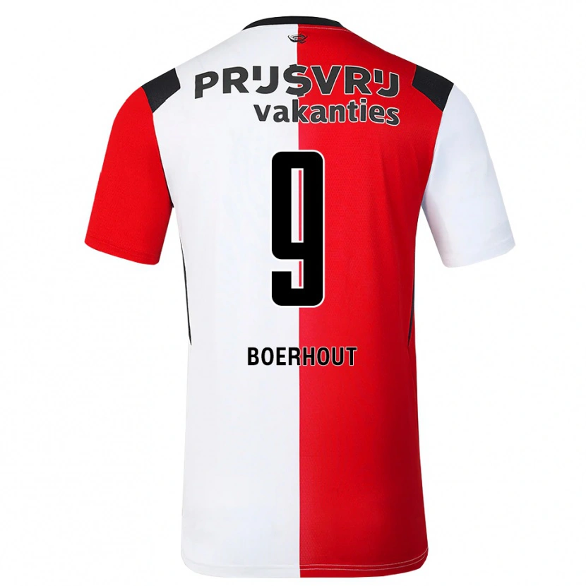 Danxen Criança Camisola Yoram Boerhout #9 Vermelho Branco Preto Principal 2026/27 Camisa Brasil