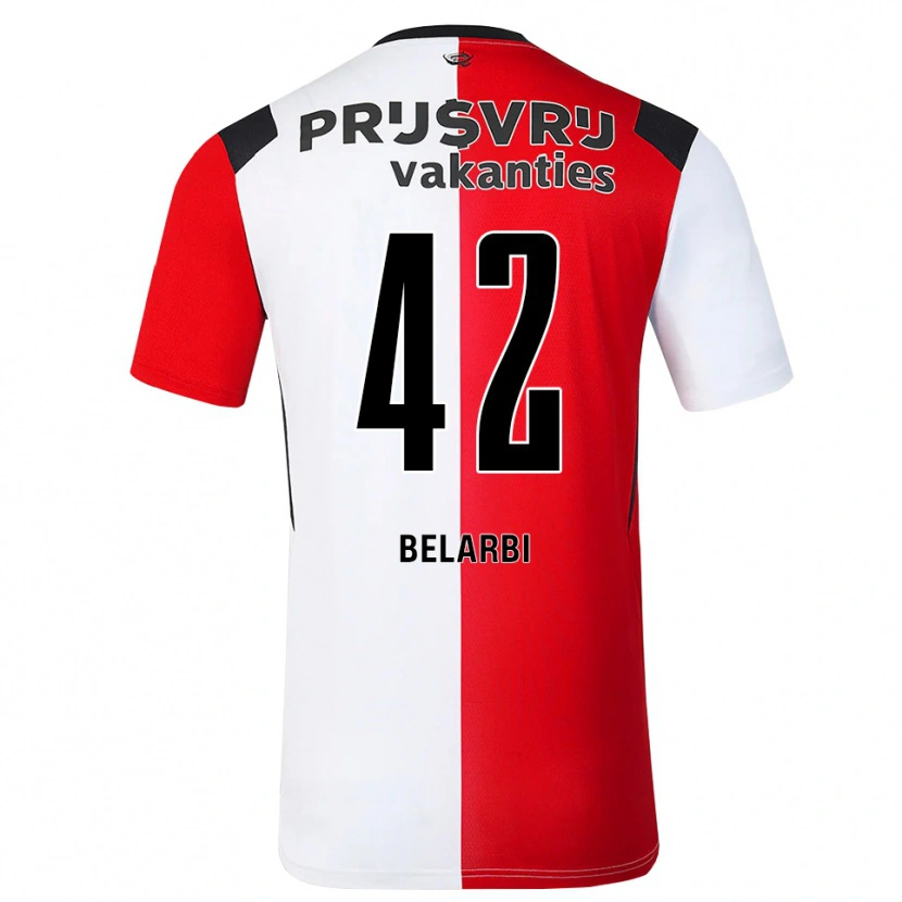 Danxen Criança Camisola Abdel Belarbi #42 Vermelho Branco Preto Principal 2026/27 Camisa Brasil