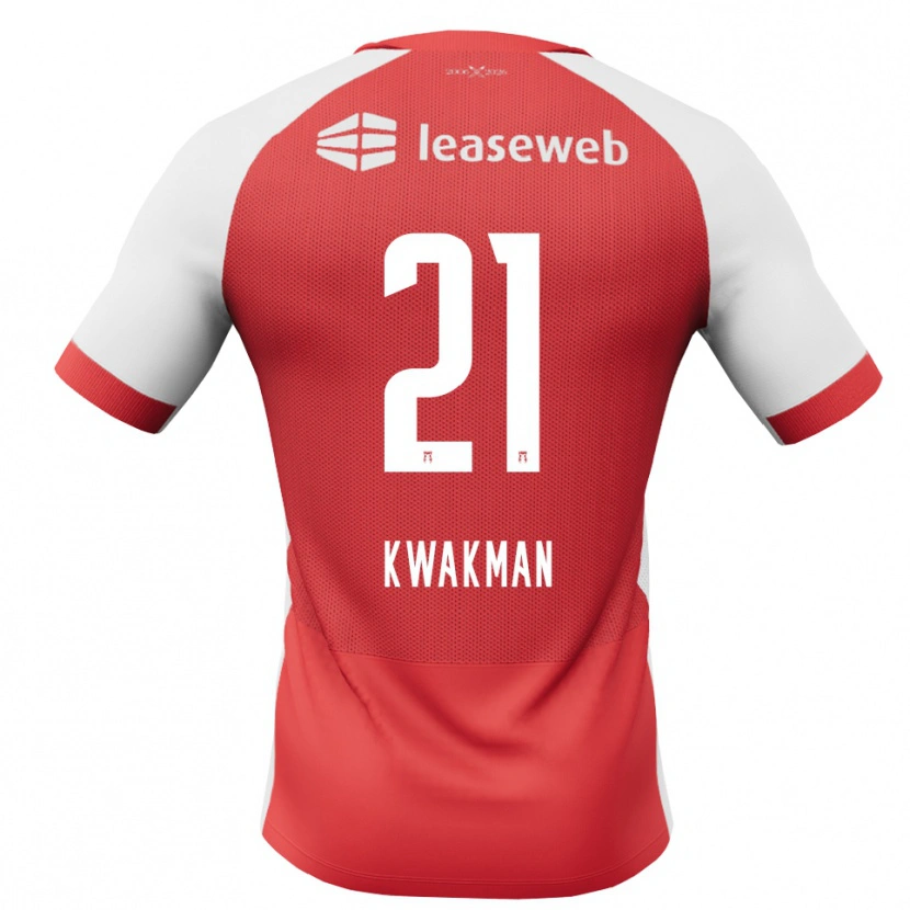 Danxen Criança Camisola Dave Kwakman #21 Vermelho Branco Preto Principal 2026/27 Camisa Brasil