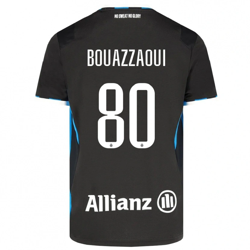 Danxen Criança Camisola Ilyas Bouazzaoui #80 Preto Vermelho Azul Principal 2026/27 Camisa Brasil