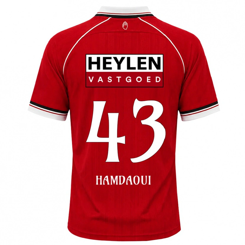 Danxen Criança Camisola Youssef Hamdaoui #43 Vermelho Branco Preto Principal 2026/27 Camisa Brasil