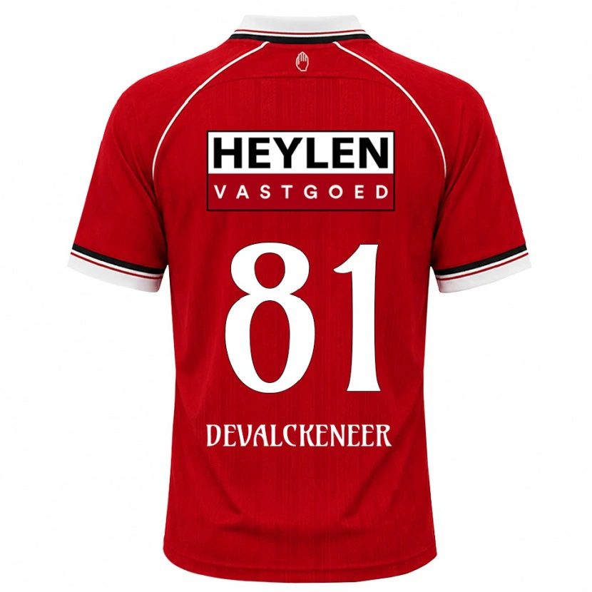 Danxen Criança Camisola Niels Devalckeneer #81 Vermelho Branco Preto Principal 2026/27 Camisa Brasil
