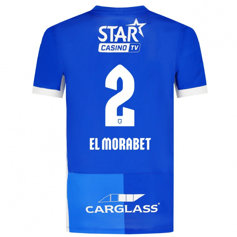 Danxen Criança Camisola Sami El Morabet #2 Mediumblue Royalblue Branco Principal 2026/27 Camisa Brasil