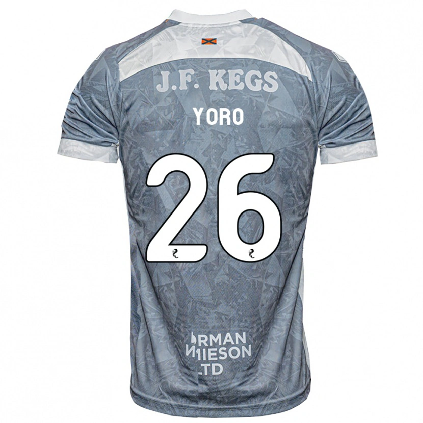 Danxen Criança Camisola Abdoulaye Yoro #26 Cinza Ardósia Claro Alternativa 2026/27 Camisa Brasil