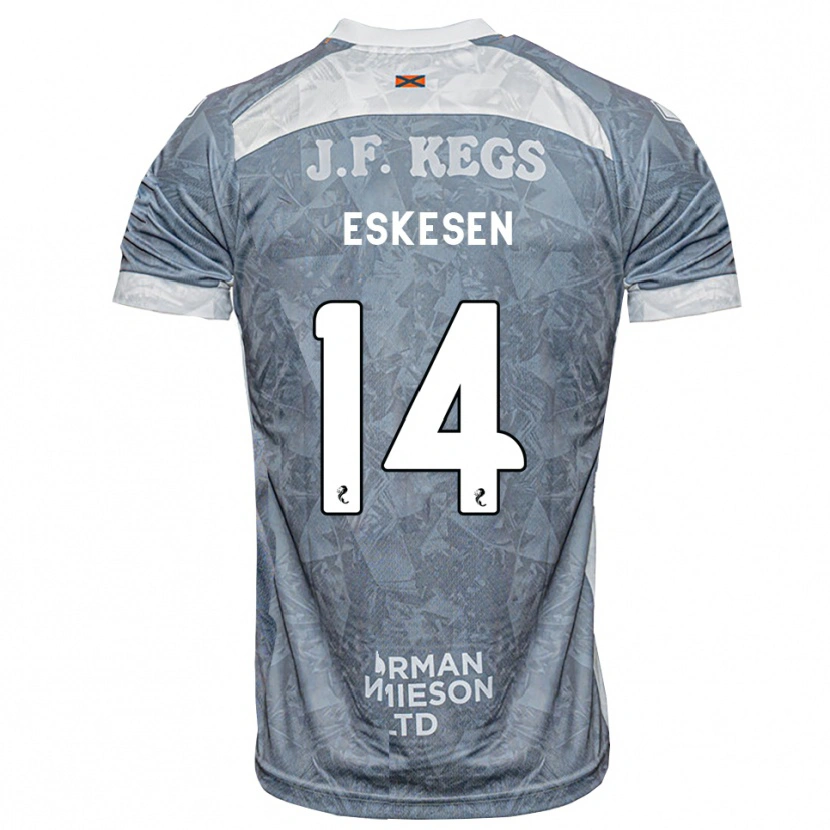 Danxen Criança Camisola Julius Eskesen #14 Cinza Ardósia Claro Alternativa 2026/27 Camisa Brasil