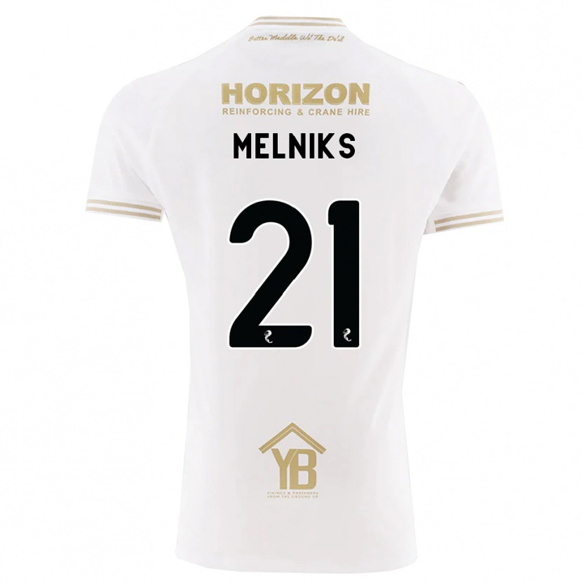 Danxen Criança Camisola Deniss Melniks #21 Trigo Branco Alternativa 2026/27 Camisa Brasil