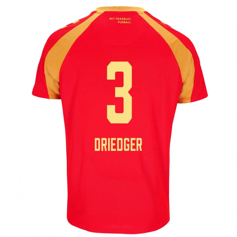 Danxen Criança Camisola Julian Driedger #3 Vermelho Laranja Preto Alternativa 2026/27 Camisa Brasil