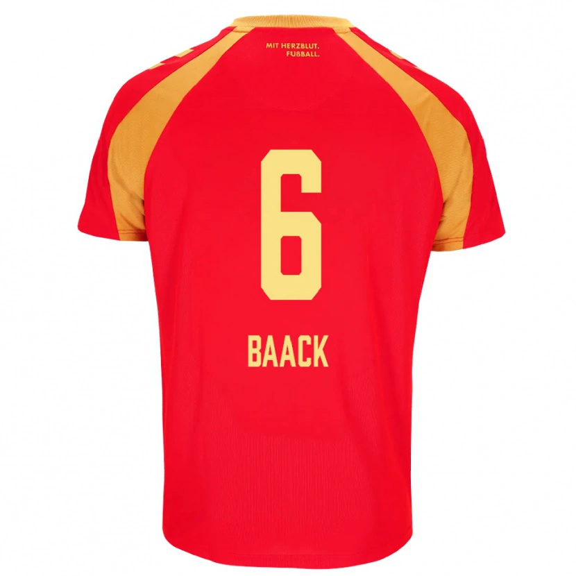 Danxen Criança Camisola Tom Baack #6 Vermelho Laranja Preto Alternativa 2026/27 Camisa Brasil
