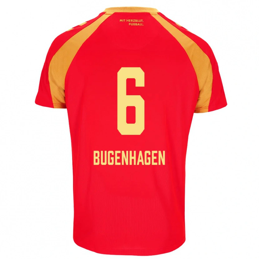 Danxen Criança Camisola Julius Bugenhagen #6 Vermelho Laranja Preto Alternativa 2026/27 Camisa Brasil