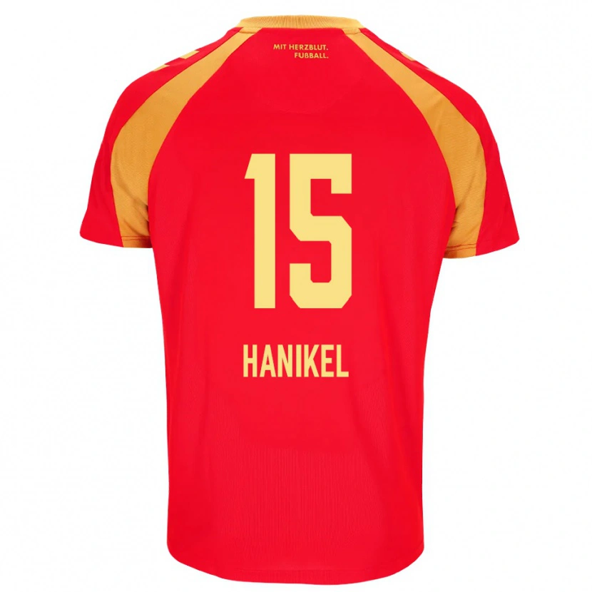 Danxen Criança Camisola Maximilian Hanikel #15 Vermelho Laranja Preto Alternativa 2026/27 Camisa Brasil