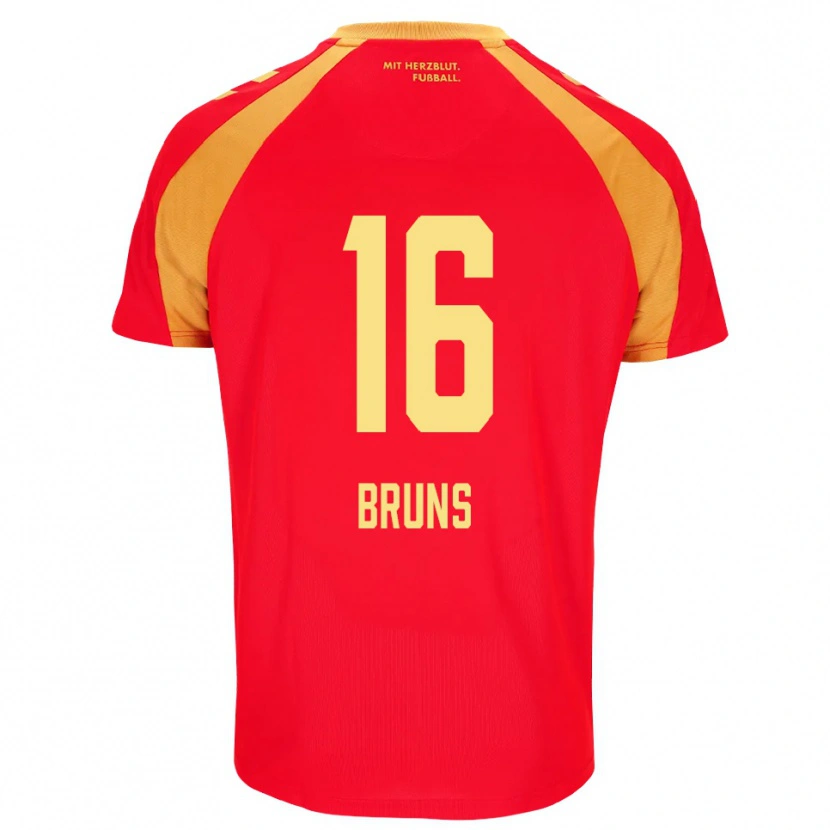 Danxen Criança Camisola Tom Bruns #16 Vermelho Laranja Preto Alternativa 2026/27 Camisa Brasil