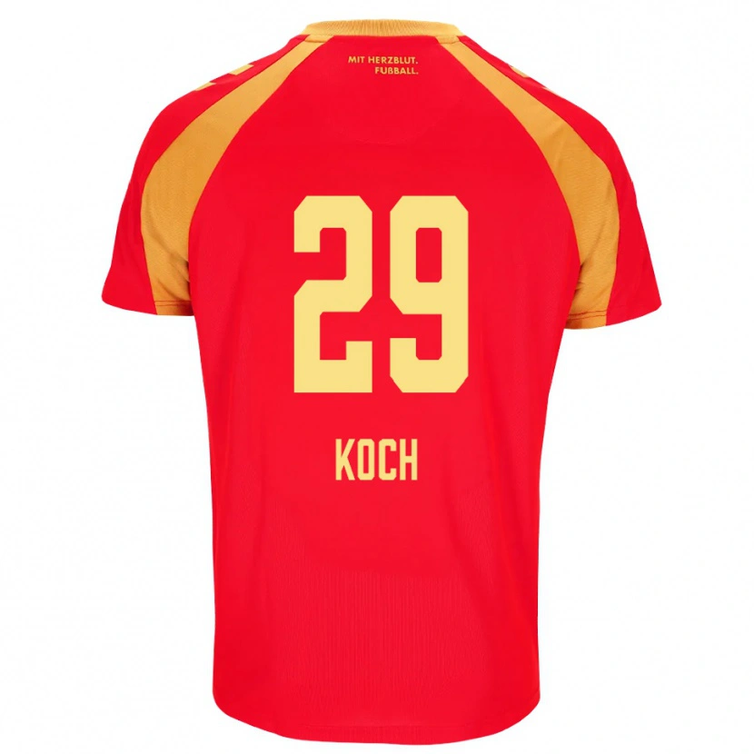 Danxen Criança Camisola Henrik Koch #29 Vermelho Laranja Preto Alternativa 2026/27 Camisa Brasil