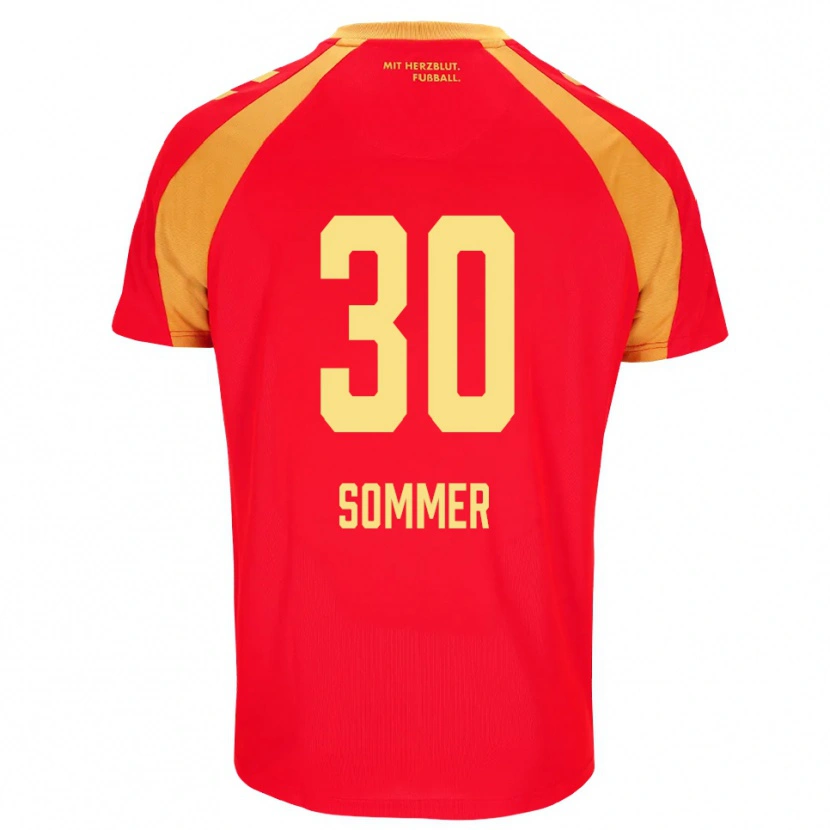 Danxen Criança Camisola Konstantin Sommer #30 Vermelho Laranja Preto Alternativa 2026/27 Camisa Brasil
