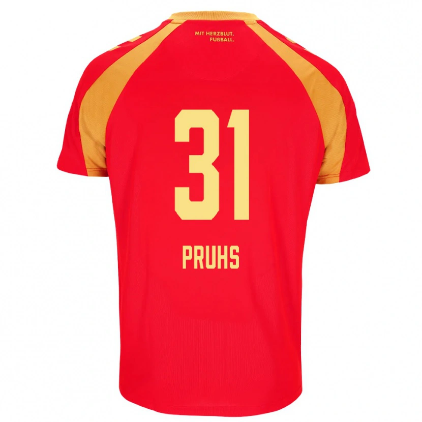 Danxen Criança Camisola Florian Pruhs #31 Vermelho Laranja Preto Alternativa 2026/27 Camisa Brasil