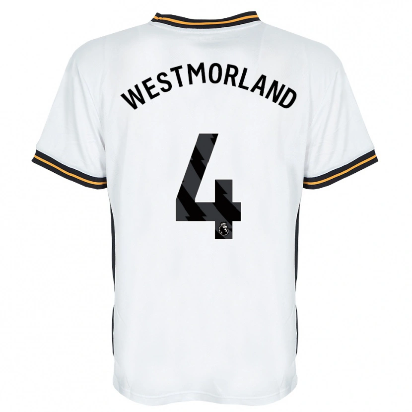 Danxen Criança Camisola Emma Westmorland #4 Branco Laranja Preto Alternativa 2026/27 Camisa Brasil