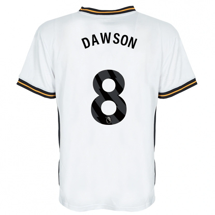 Danxen Criança Camisola Lucas Dawson #8 Branco Laranja Preto Alternativa 2026/27 Camisa Brasil