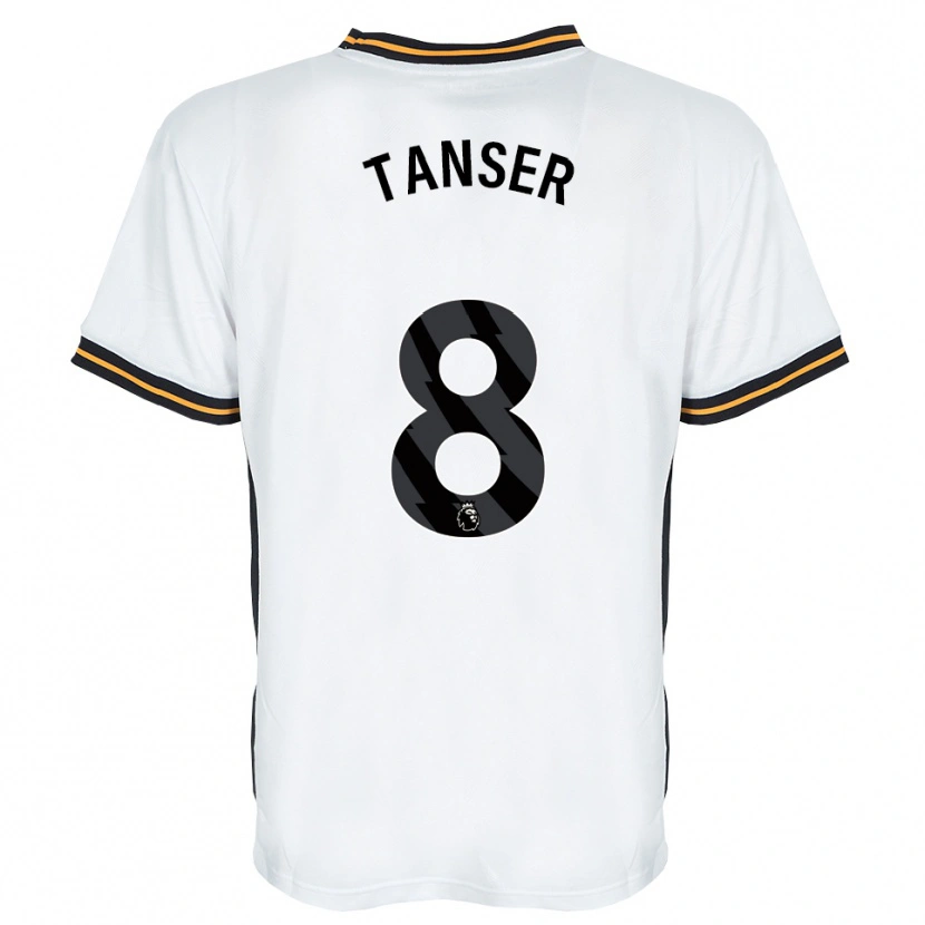 Danxen Criança Camisola Ellie Tanser #8 Branco Laranja Preto Alternativa 2026/27 Camisa Brasil