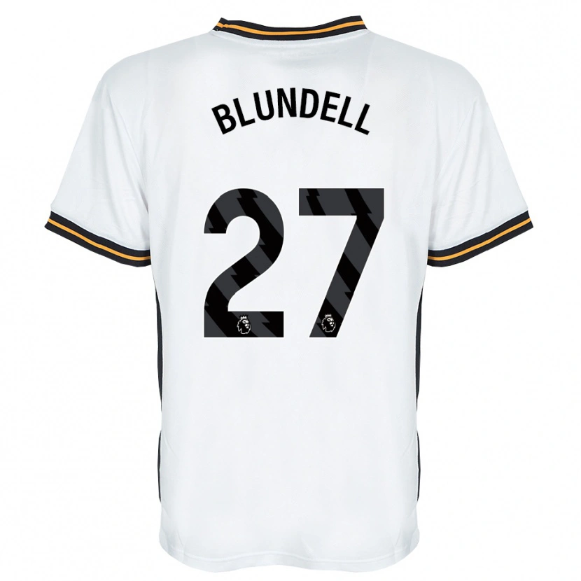 Danxen Criança Camisola Maddie Blundell #27 Branco Laranja Preto Alternativa 2026/27 Camisa Brasil