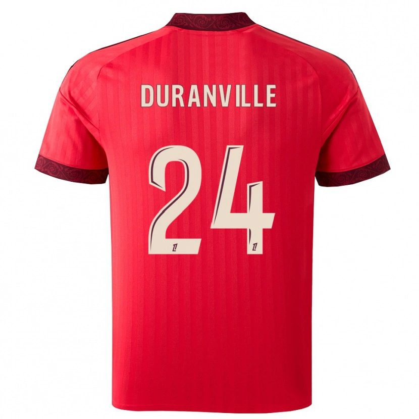 Danxen Criança Camisola Julien Duranville #24 Borgonha Vermelho Branco Alternativa 2026/27 Camisa Brasil