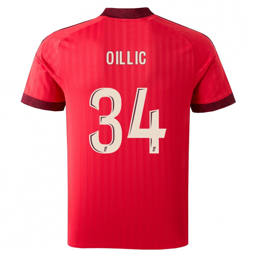 Danxen Criança Camisola Laureen Oillic #34 Borgonha Vermelho Branco Alternativa 2026/27 Camisa Brasil