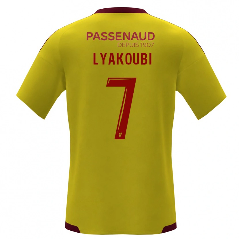 Danxen Criança Camisola Oussama Lyakoubi #7 Amarelo Vermelho Verde Alternativa 2026/27 Camisa Brasil