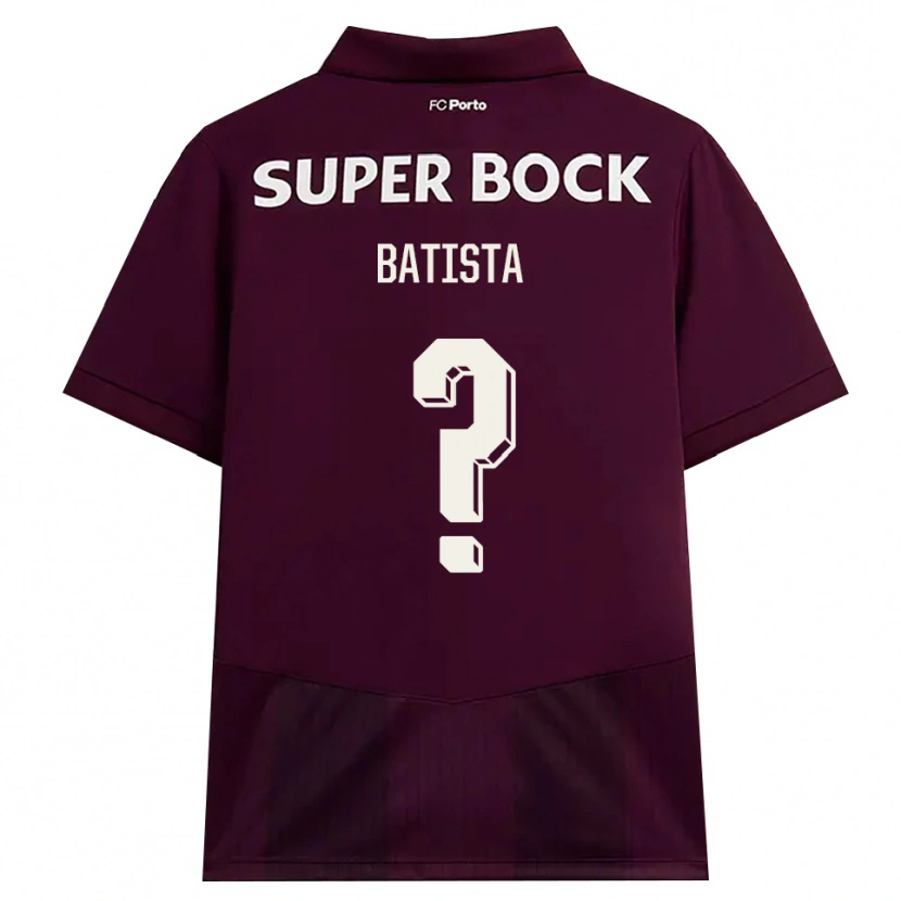 Danxen Criança Camisola Fábio Batista #0 Borgonha Branco Alternativa 2026/27 Camisa Brasil