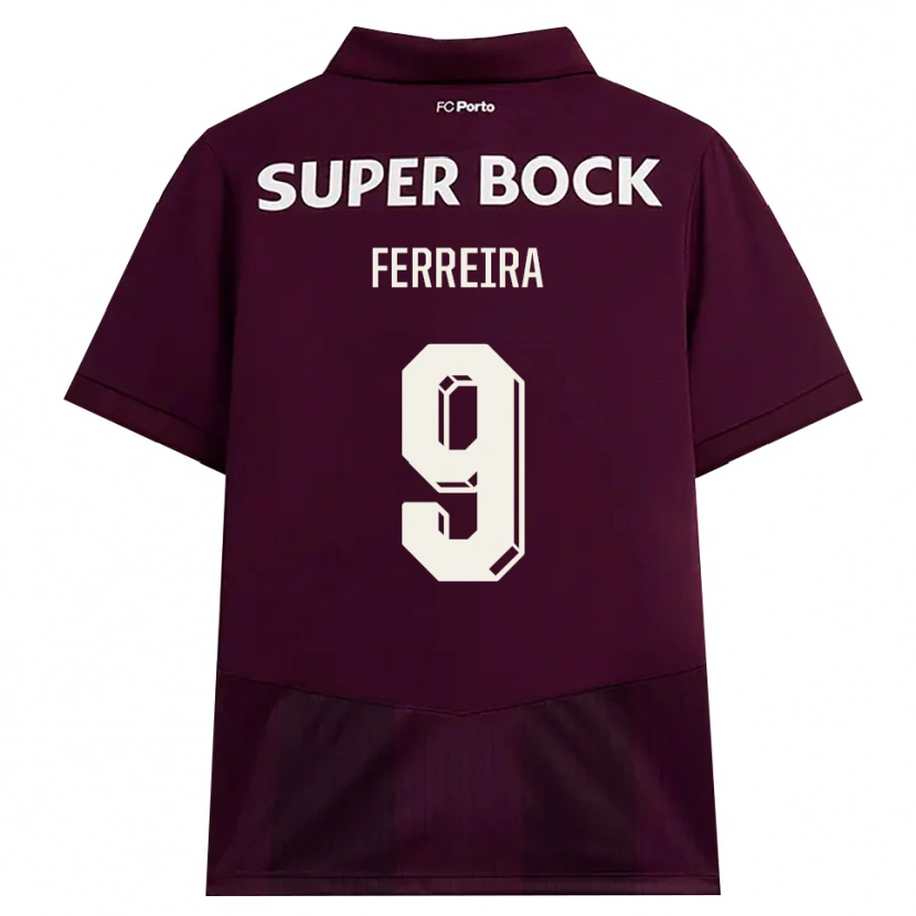Danxen Criança Camisola Cristina Ferreira #9 Borgonha Branco Alternativa 2026/27 Camisa Brasil