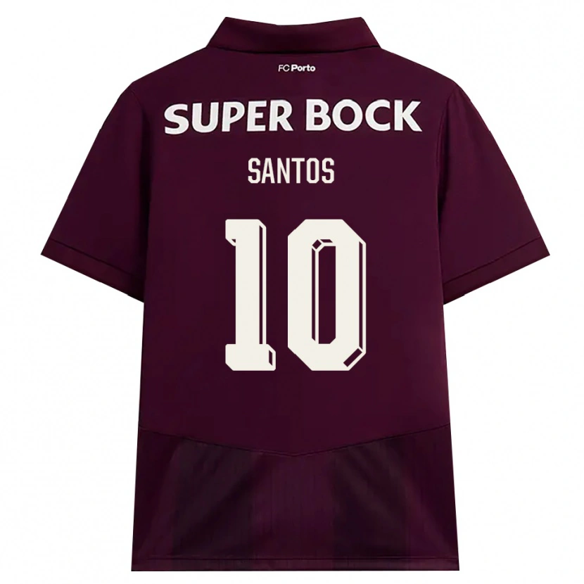 Danxen Criança Camisola Gonçalo Santos #10 Borgonha Branco Alternativa 2026/27 Camisa Brasil