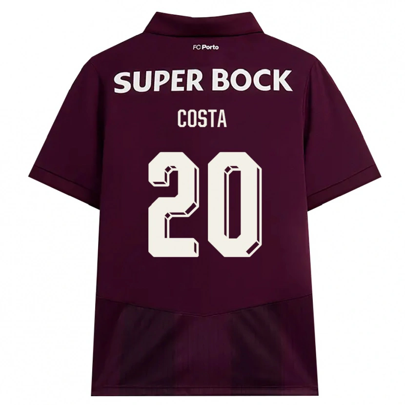 Danxen Criança Camisola Alberto Costa #20 Borgonha Branco Alternativa 2026/27 Camisa Brasil