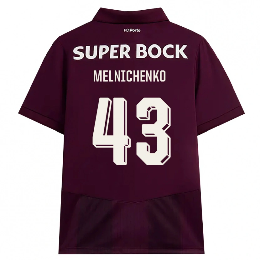 Danxen Criança Camisola Trofim Melnichenko #43 Borgonha Branco Alternativa 2026/27 Camisa Brasil