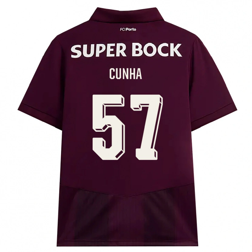 Danxen Criança Camisola Duarte Cunha #57 Borgonha Branco Alternativa 2026/27 Camisa Brasil