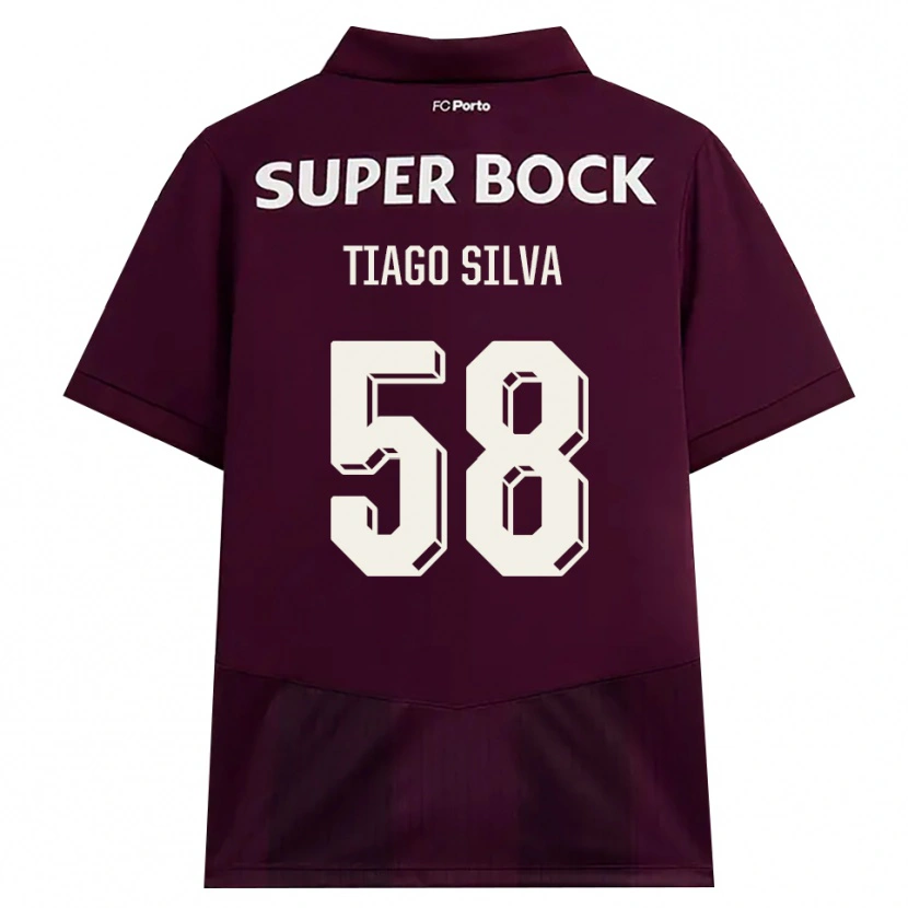 Danxen Criança Camisola Tiago Silva #58 Borgonha Branco Alternativa 2026/27 Camisa Brasil