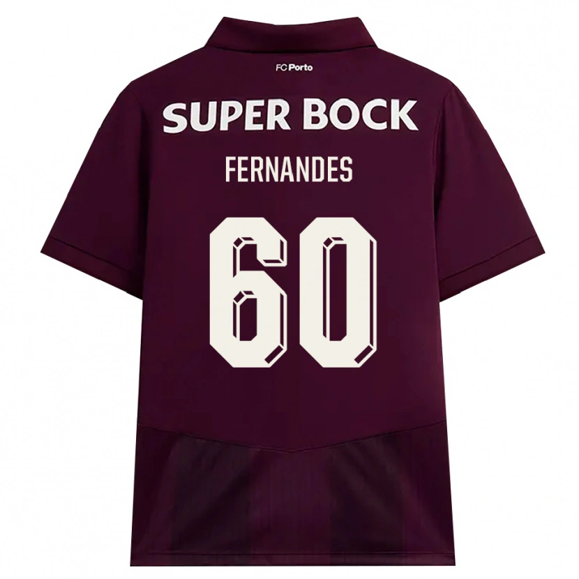Danxen Criança Camisola Francisco Fernandes #60 Borgonha Branco Alternativa 2026/27 Camisa Brasil