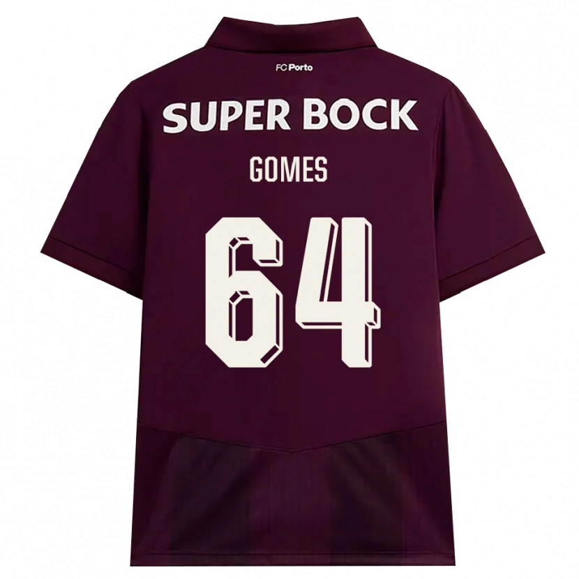 Danxen Criança Camisola Luís Gomes #64 Borgonha Branco Alternativa 2026/27 Camisa Brasil
