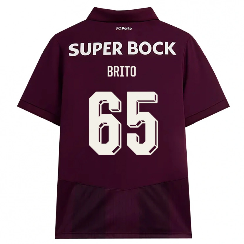 Danxen Criança Camisola João Brito #65 Borgonha Branco Alternativa 2026/27 Camisa Brasil